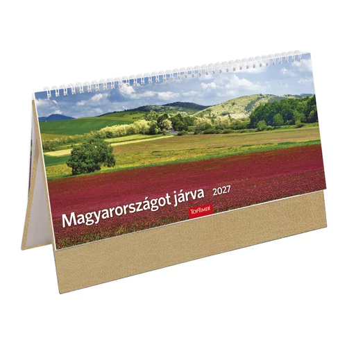 Magyarországot járva asztali naptár bézs álló táblával - 2027