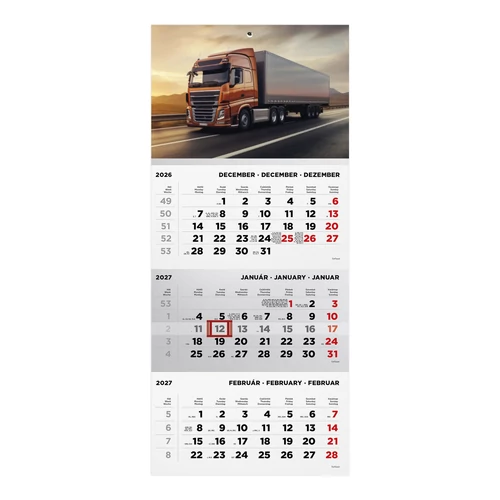 T072 Speditőrnaptár 1 tömbös, Kamion fejkartonnal - 2027