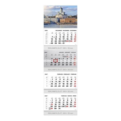 T073 Speditőrnaptár 4 tömbös, Város fejkartonnal - 2027
