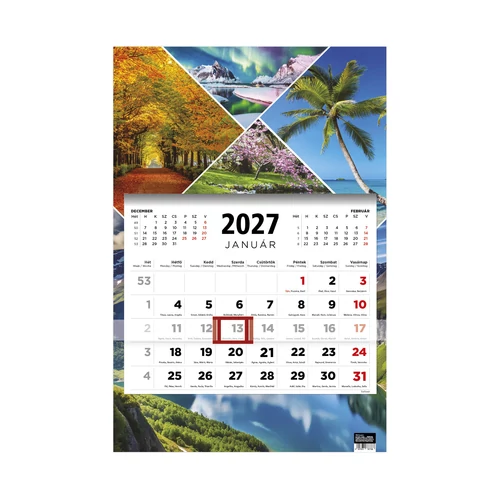 T081 Speditőrnaptár 1 tömbös, Évszakok hátkartonnal - 2027
