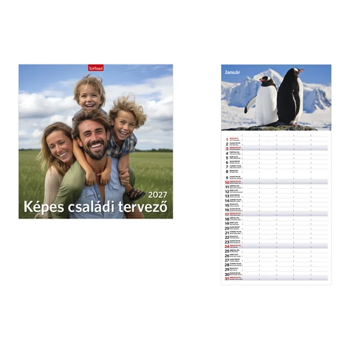 Képes családi tervező  falinaptár - 2027