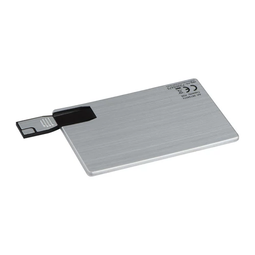 Kártya fém pendrive 4GB, készletről, szürke