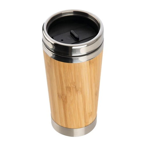Bambusz termoszbögre, 400 ml, bézs