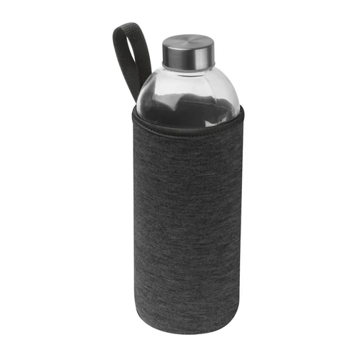 Üveg ivópalack neoprén tokban, 1000 ml, sötétszürke