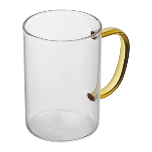 Üvegbögre színes füllel, 250 ml, sárga
