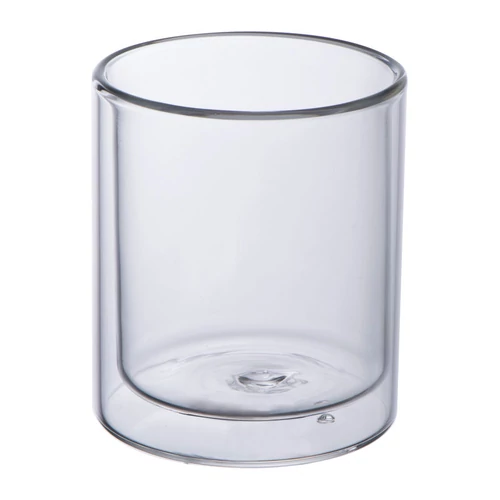 Duplafalú üvegpohár 200ml, áttetsző