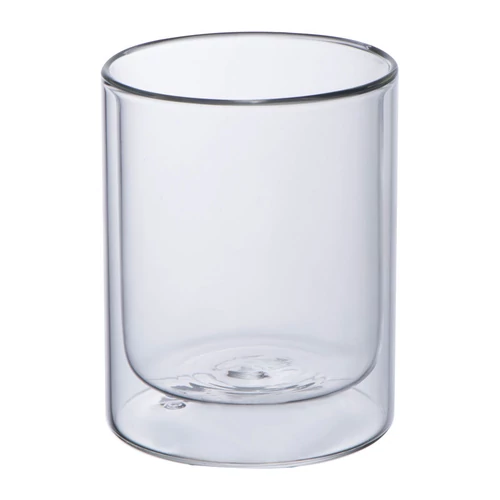 Duplafalú üvegpohár 330ml, áttetsző