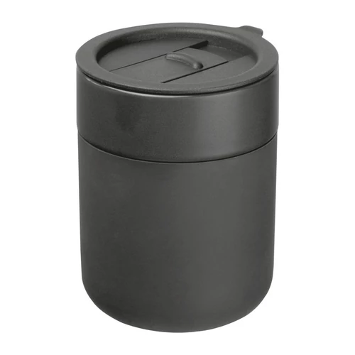 Kerámia termoszbögre szilikon burkolattal, 340ml, sötétszürke