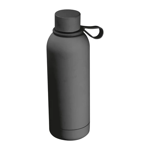 Gumírozott vákuumszigetelt ivópalack, 500ml, sötétszürke