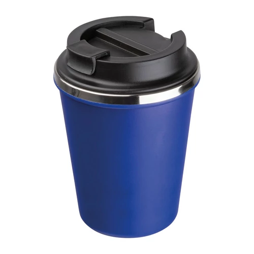 Duplafalú acél ivópohár, 350ml, kék