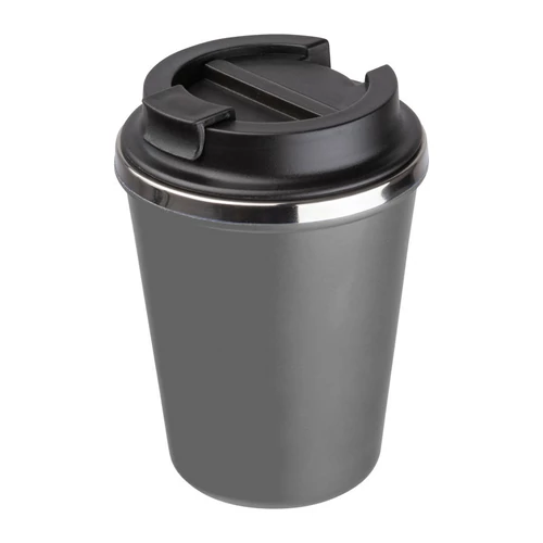 Duplafalú acél ivópohár, 350ml, szürke