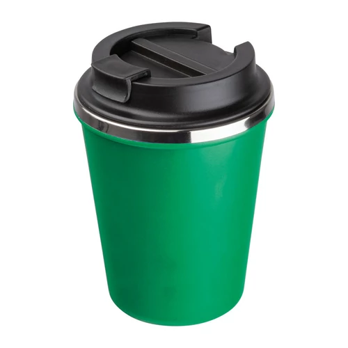 Duplafalú acél ivópohár, 350ml, zöld
