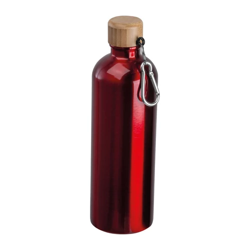Rozsdamentes acél ivópalack karabinerrel, 750ml, piros