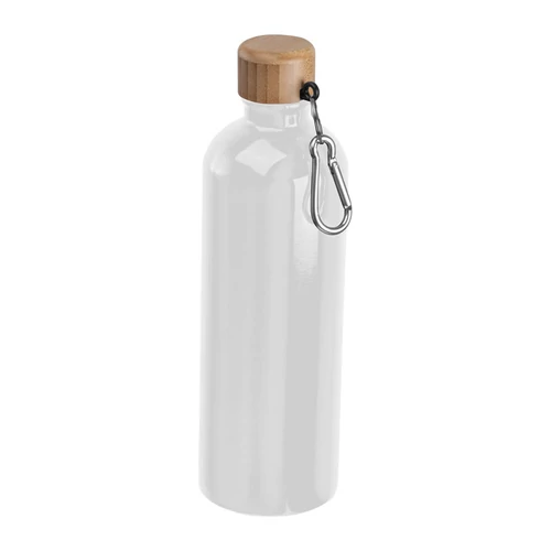Rozsdamentes acél ivópalack karabinerrel, 750ml, fehér