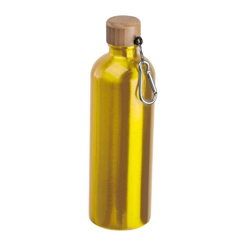 Rozsdamentes acél ivópalack karabinerrel, 750ml, sárga