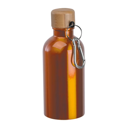 Rozsdamentes acél ivópalack karabinerrel, 400ml, narancssárga