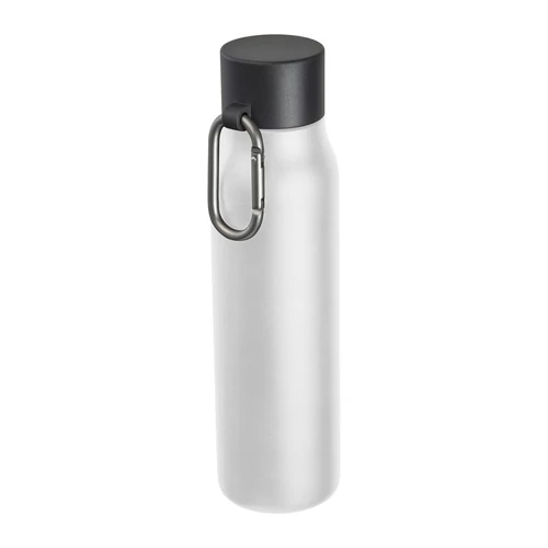 Vákuumszigetelt ivópalack karabinerrel, 600 ml, fehér