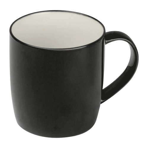 Kerámia bögre, színes külsővel, 300 ml, fekete
