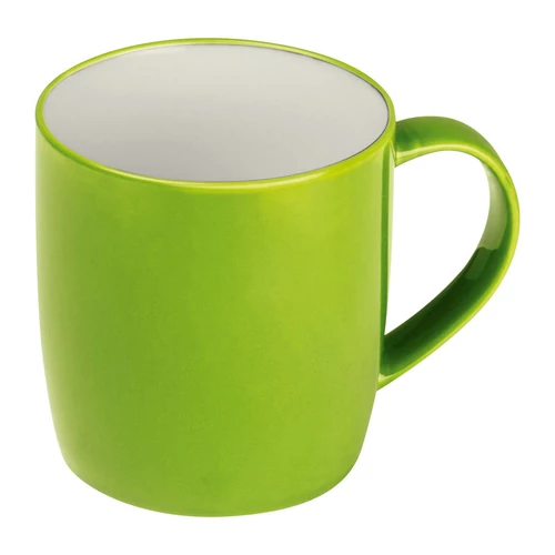 Kerámia bögre, színes külsővel, 300 ml, világos zöld