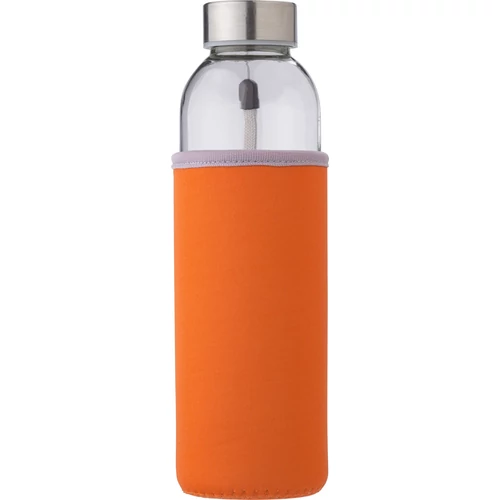 Üvegpalack neoprén tokban, 500 ml, narancs