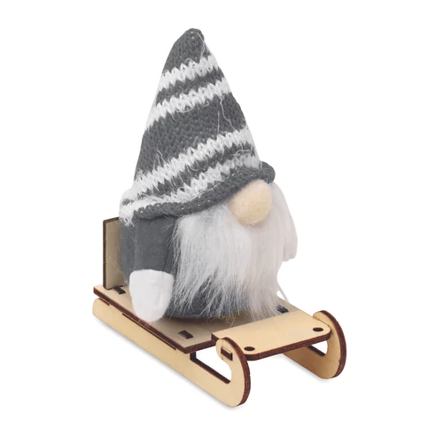 FROSTY SLEIGH Manó fa szánon, szürke