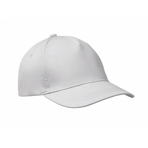 BUZZ 5 panel baseball sapka 160g/m², fehér