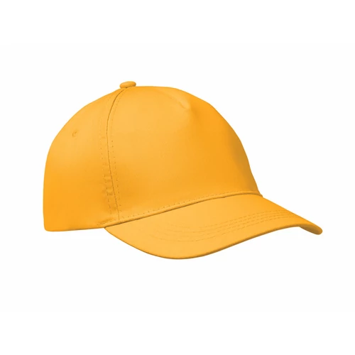 BUZZ 5 panel baseball sapka 160g/m², sárga