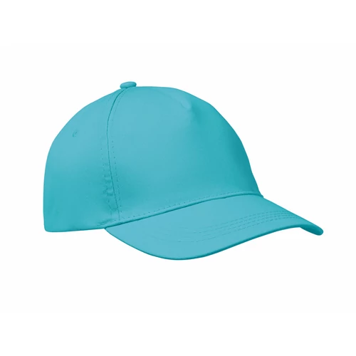 BUZZ 5 panel baseball sapka 160g/m², türkiz