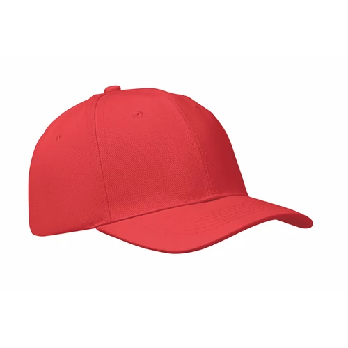 BUFFALO 6 panel baseball sapka 260g/m², piros
