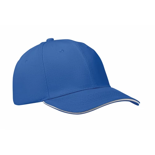BUFFALO 6 panel baseball sapka 260g/m², fehér/kék