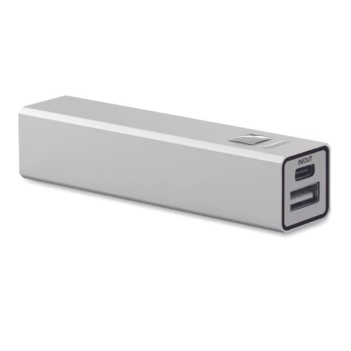 POWERALUC 2600 mAh powerbank akkumulátor, matt ezüst