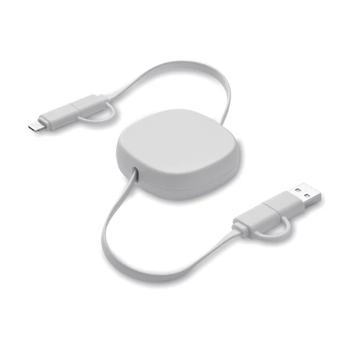 LINEA 60W visszahúzható töltőkábel, fehér