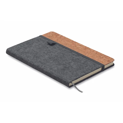 CORKBOOK A5 RPET filc és parafa notesz, kőszürke
