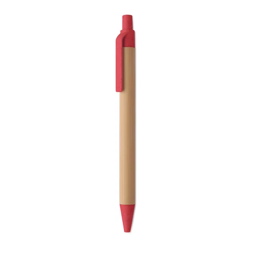 ITEA COLOUR Bambusz nyomógombos golyóstoll, piros