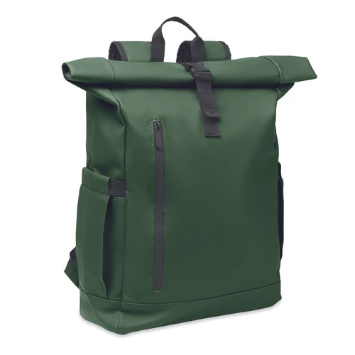 BANGKOK ROLL Rolltop laptop hátizsák 600D, sötétzöld
