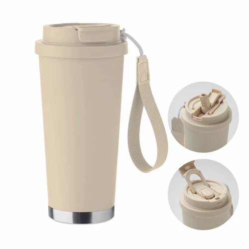 TOPAZ LARGE Duplafalú pohár 500 ml, bézs