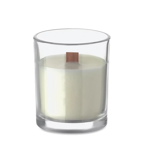KIVAS WOOD Növényi viaszgyertya 80 g, áttetsző