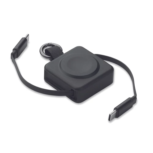 SKILFUL Visszahúzható 100W USB-C kábel, fekete