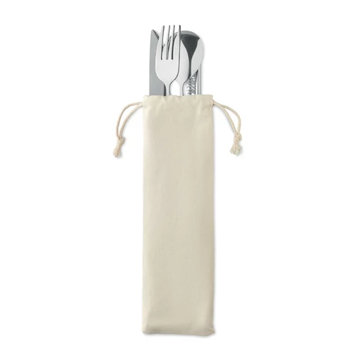 CUSTA SET Rozsdamentes evőeszközkészlet, bézs
