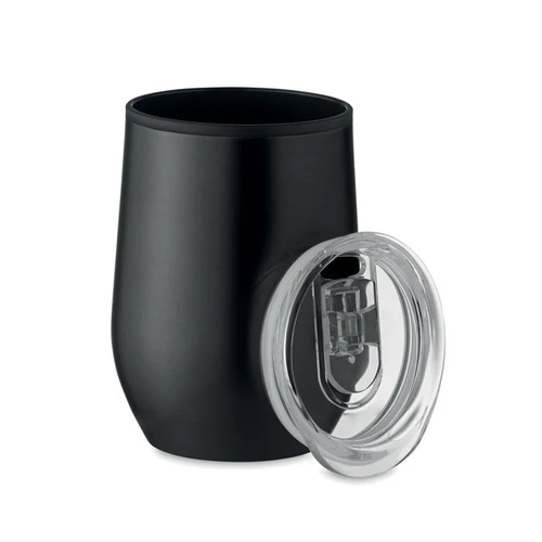 CHIN CHAN Duplafalú úti pohár 350 ml, fekete