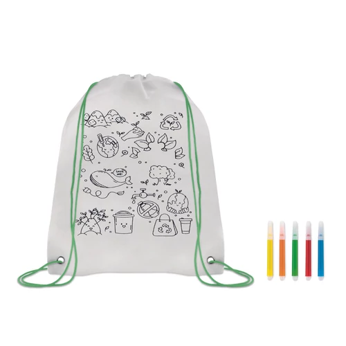 CARRYDRAW Nemszőtt zsinóros táska, lime