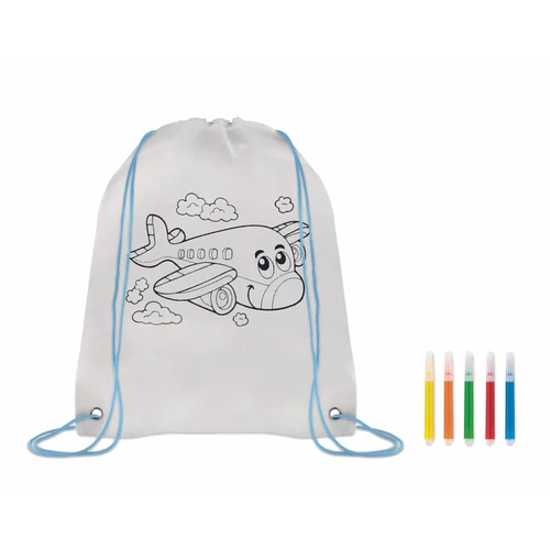 CARRYDRAW Nemszőtt zsinóros táska, babakék