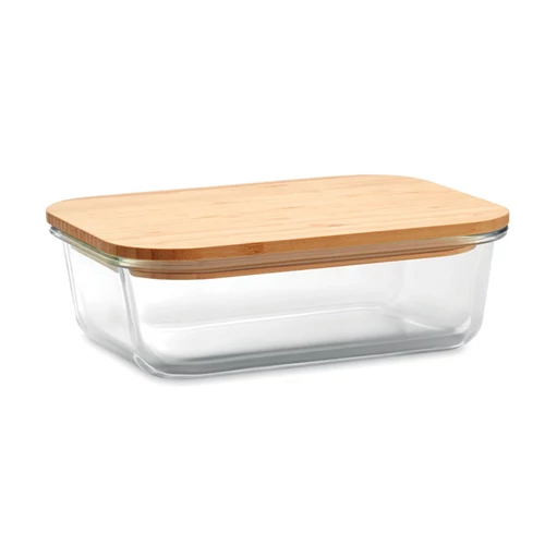 TUNDRA LUNCHBOX Üveg/bambusz uzsonnás doboz, áttetsző