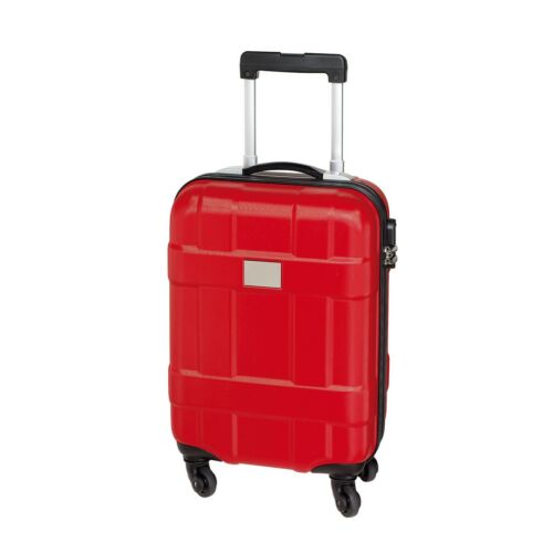 MONZA gurulós kabin bőrönd, piros