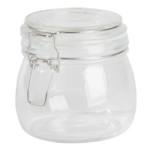 CLICKY M üveg tárolóedény hintafedéllel, kapacitása kb. 500 ml, átlátszó
