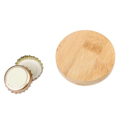 BAMBOO COIN üvegnyitó, sörnyitó, barna, ezüst