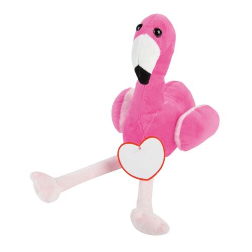 LUISA plüss flamingó, fehér, fekete, rózsaszín