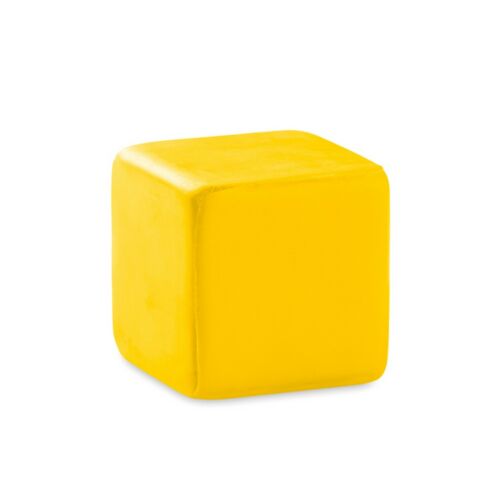 SQUARAX Kocka alakú stresszlabda, sárga