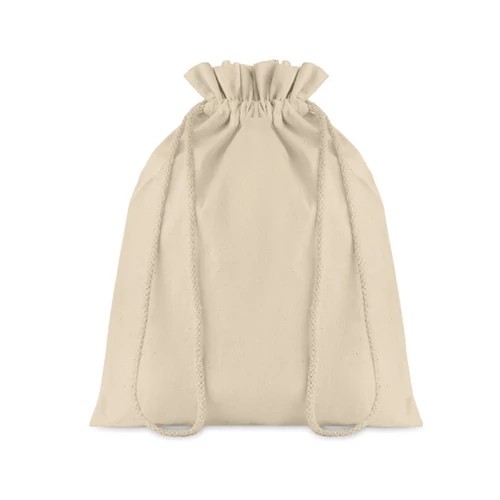 TASKE MEDIUM Közepes pamut zsinórós tasak, beige