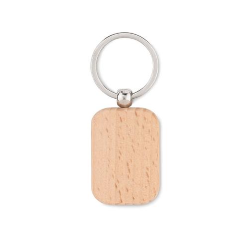 POTY WOOD Téglalap fa kulcstartó, fa